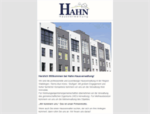 Tablet Screenshot of hahn-hausverwaltung.org